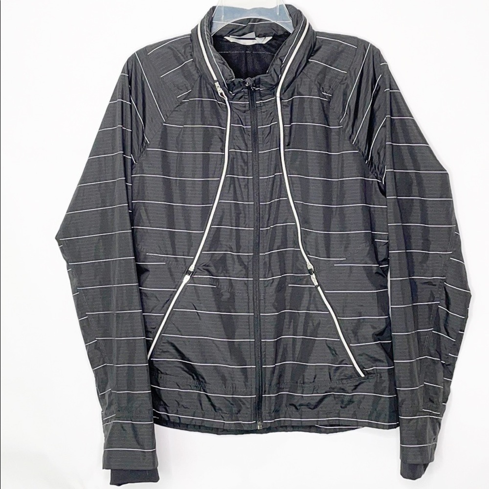 Athleta Run On Striped Windbreaker (L)